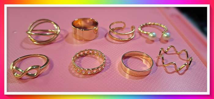 Exquisite 8pc stacking ring set