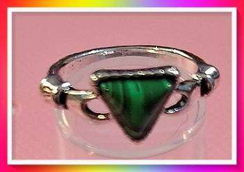 Amazing Faux Malachite Stone Ring S18