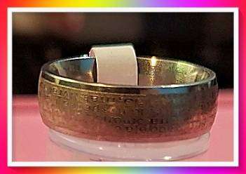Stunning Embossed Silvery Band Ring S17