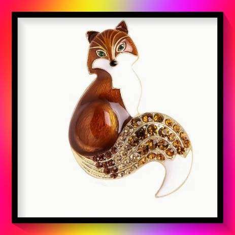 Charming Brown Fox Brooch Pin for Women