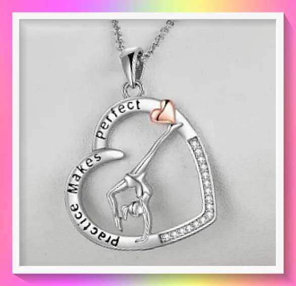 Chic Heart-Shaped Gymnastics Pendant Necklace