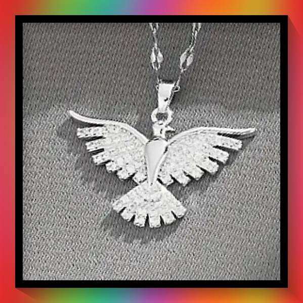 Exquisite Faux Cubic Zirconia Bird Pendant Necklace