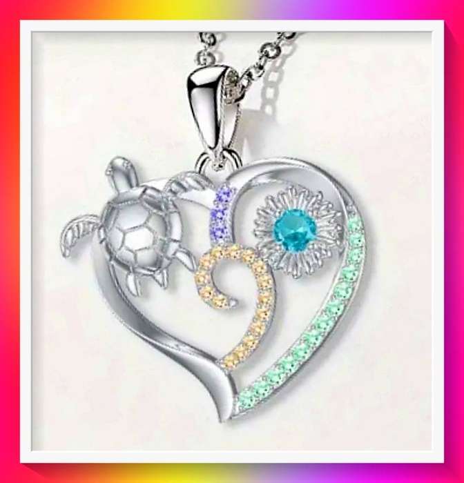 Sparkling Lucky Turtle Pendant and Necklace