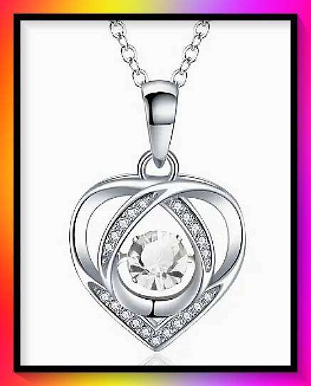 Exquisite White Rhinestone Heart Pendant Necklace