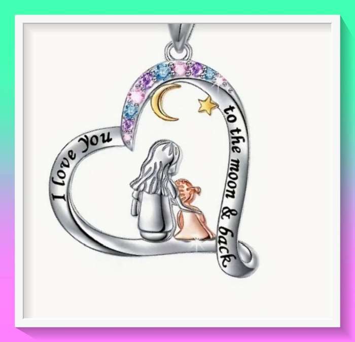 Amazing Mother/Daughter Heart-shaped Pendant Necklace