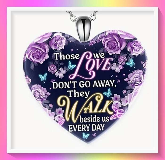 Inspirational Purple Love Memory Crystal Necklace