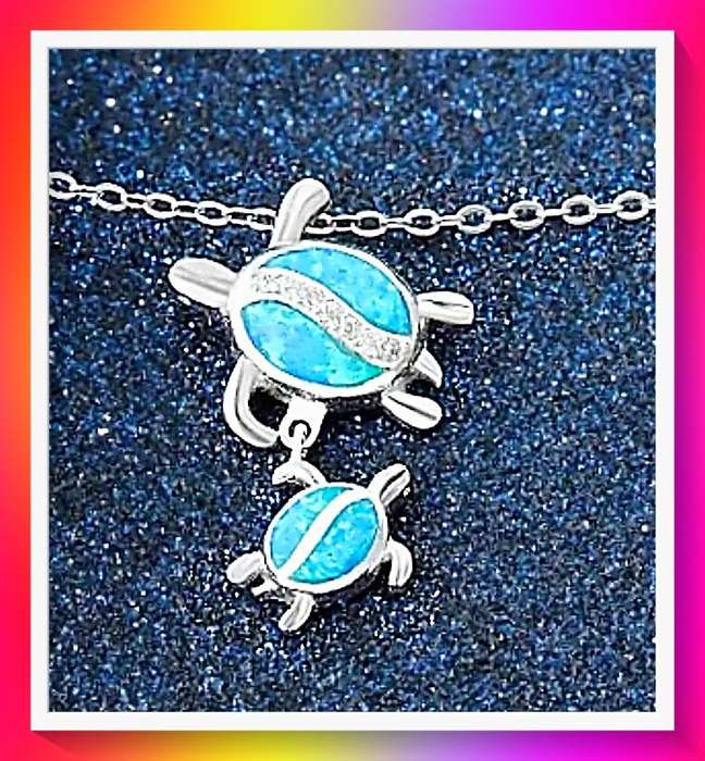 Cute Turtle Mother And Child Pendant Necklace
