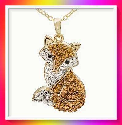Creative Rhinestone Studded Fox Pendant Necklace