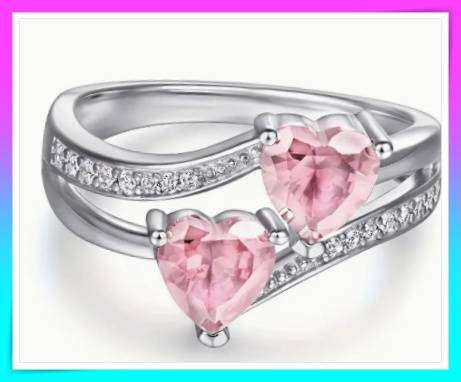 Tasteful Heart-Shaped simulated  Zirconia Ring S9