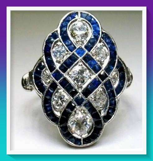 Stunning Bohemian Style Peacock Blue Crystal Ring S7