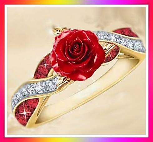 Exquisite Rose design twisted band Ring S9