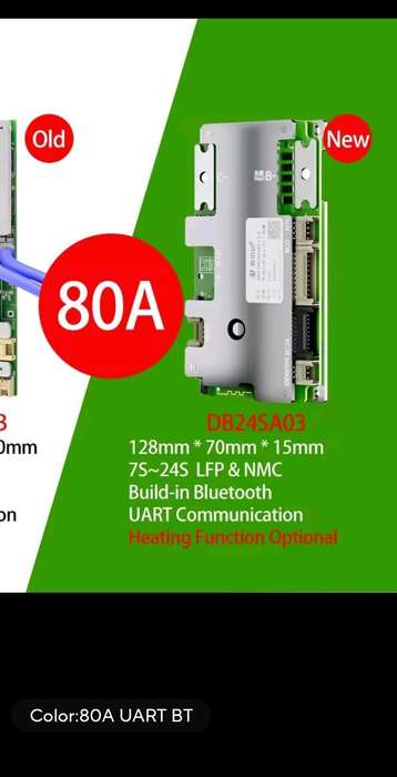 Lifepo4 6S-22S 80A BT Smart bms
