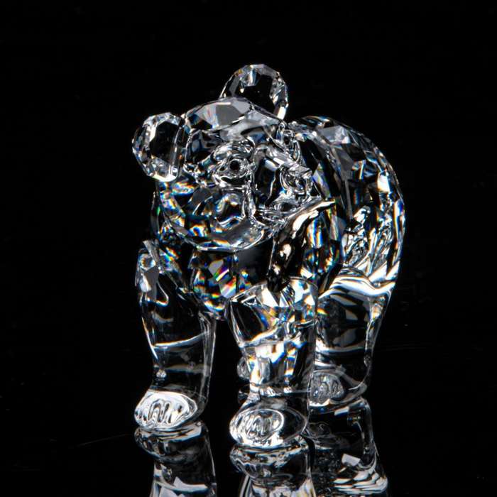 Swarovski Crystal Grizzly Bear Cub with Fish Rare Encounters