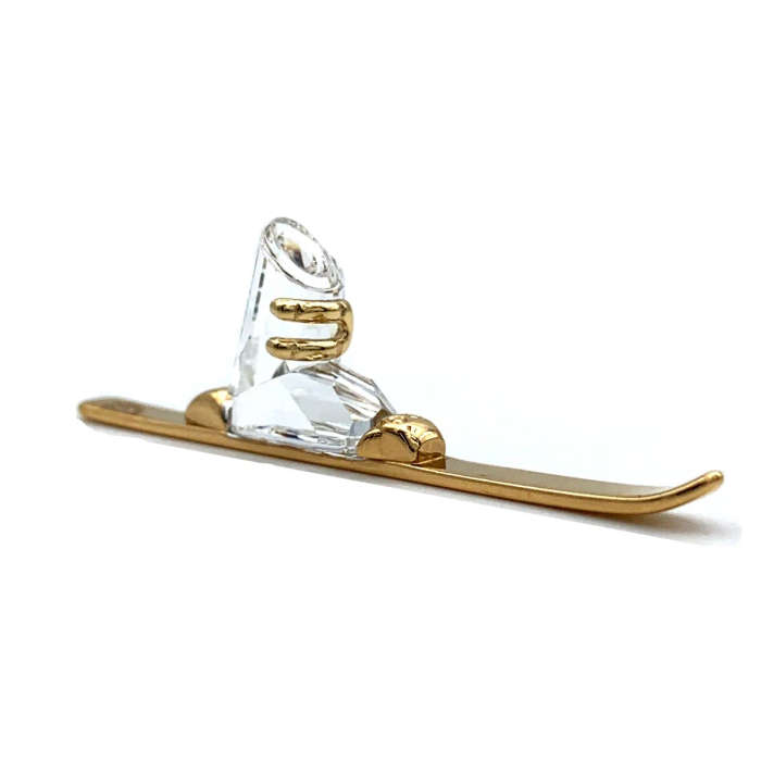 Swarovski Crystal Memories Moments Ski Boot Gold Plated