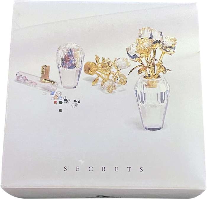 Swarovski Crystal Memories Gold And Rhodium Rose Vase