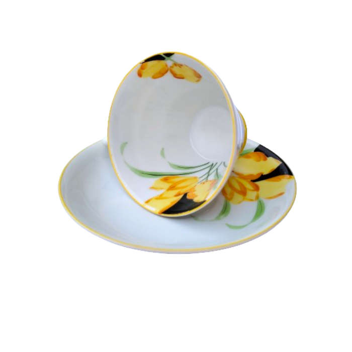 Yellow Crocus Art Deco porcelain Tea Set