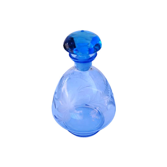 Beautiful delicate blue glass decanter with Stopper