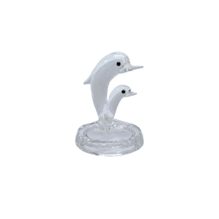 Byzantium Crystal Collection Stunning Cut Glass Crystal Mother and baby Dolphin