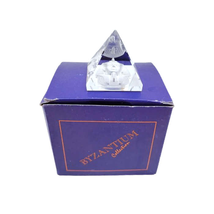 Byzantium Crystal Collection Stunning Cut Glass Crystal Pharaoh of Egypt Pyramid