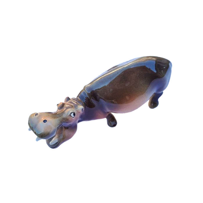 Cheval Pottery Hippopotamus Standing Figurine