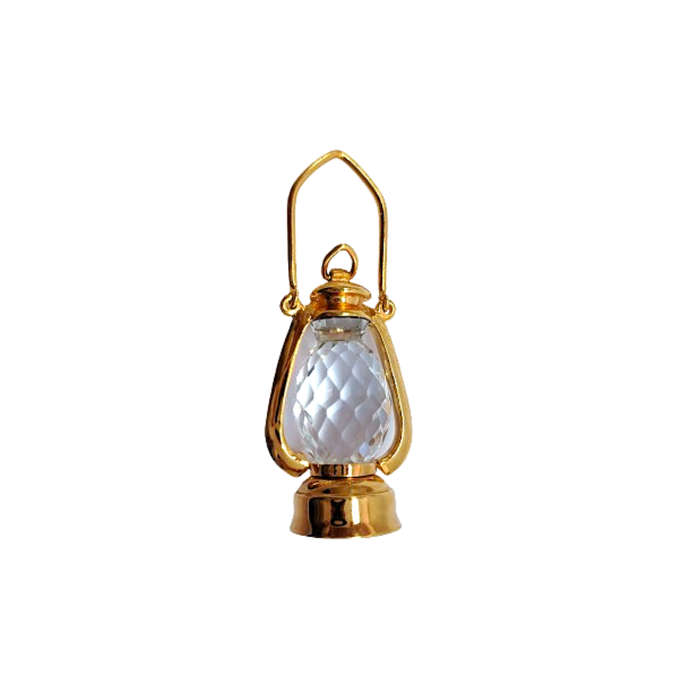Stunning Crystal and Gold Glass Oil Lamp