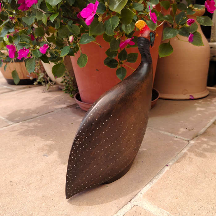 Feathers of Knysna carved and hand painted Female Guinea Fowl Ltd Bird