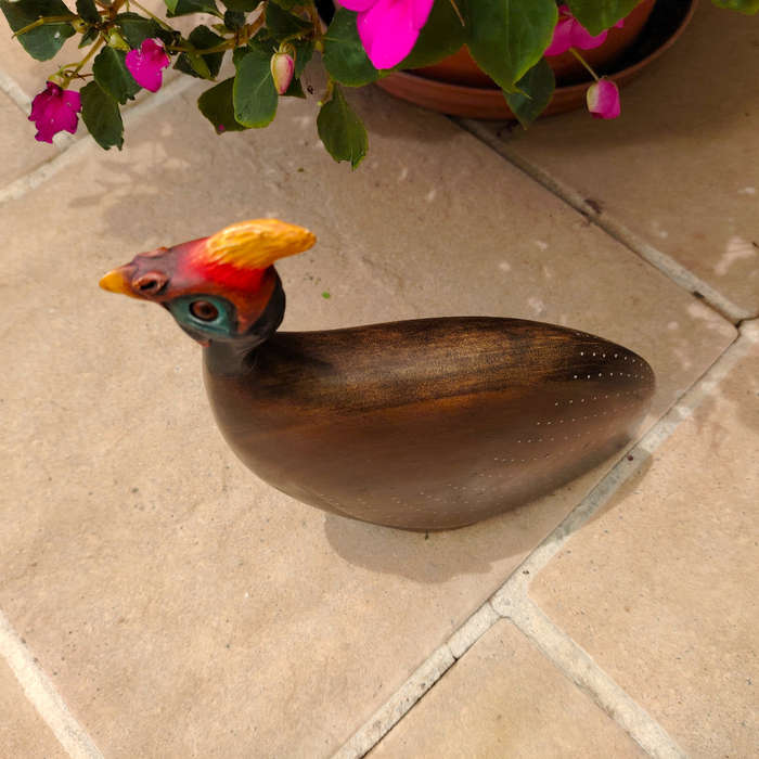 Feathers of Knysna carved and hand painted Female Guinea Fowl Ltd Bird