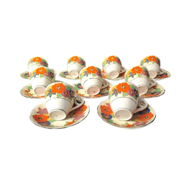Grindley Fine Bone China 9 x Duo's Orange Flower Decoration