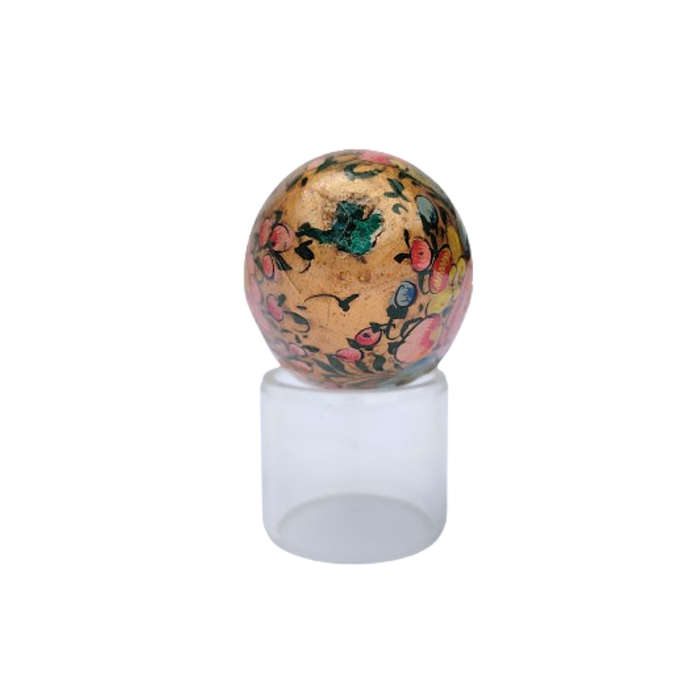 Vintage Hand Painted Flowers Egg on clear Stand