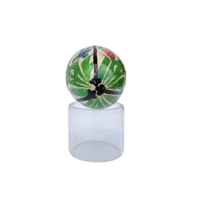 Vintage Hand Painted Flowers Egg on clear Stand
