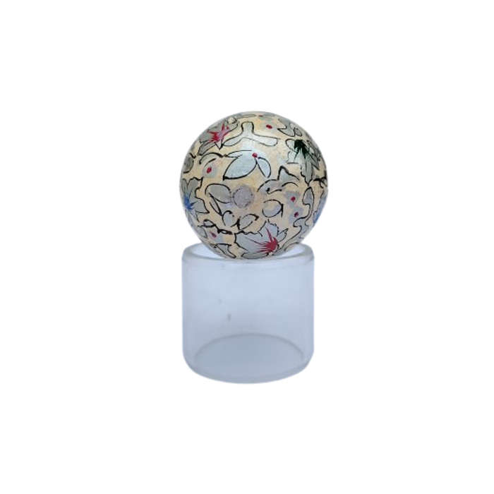 Vintage Hand Painted Flowers Egg on clear Stand