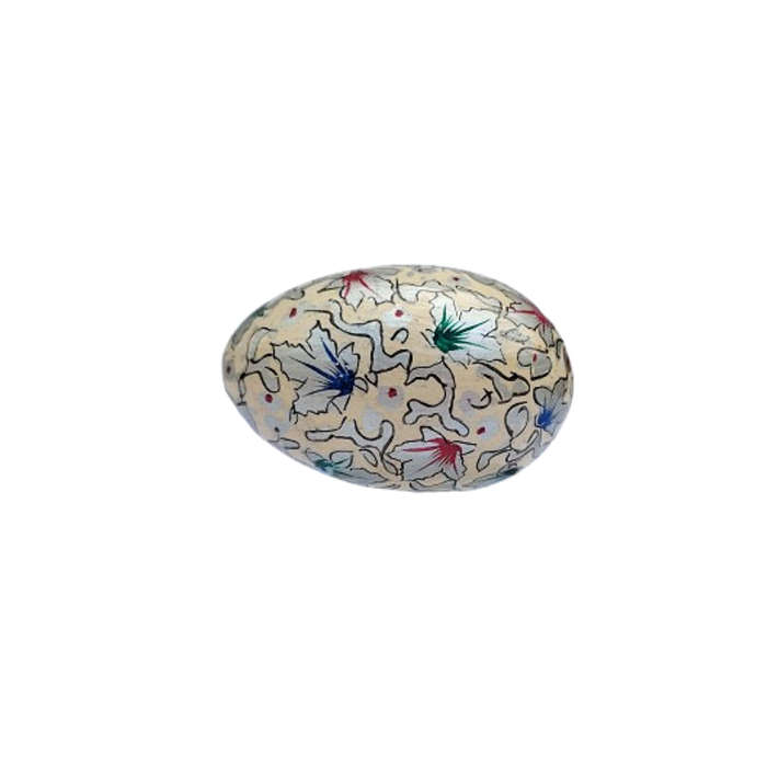 Vintage Hand Painted Flowers Egg on clear Stand