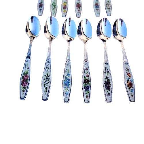 Royal Albert Flower of the Month set of 12 Silver Plated Teaspoons