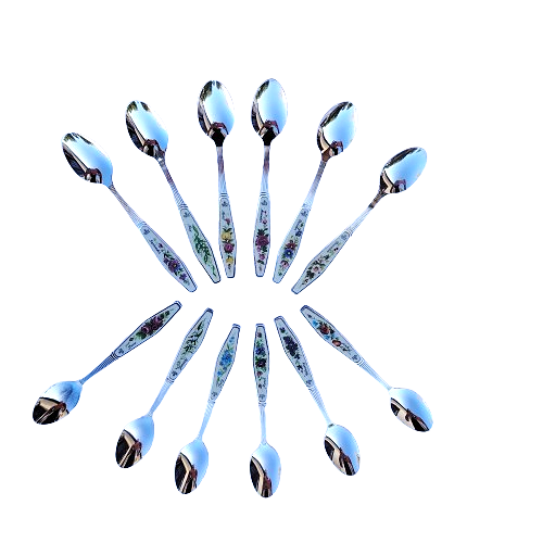 Royal Albert Flower of the Month set of 12 Silver Plated Teaspoons