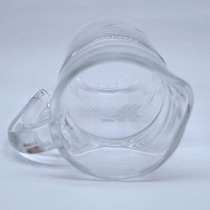 Quality vintage glass etched grape pattern water jug