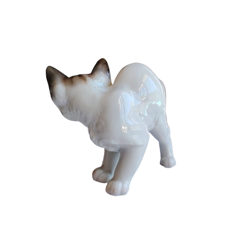 Rosenthal German Prof Th Karner Standing With Arched Back Cat Kitten