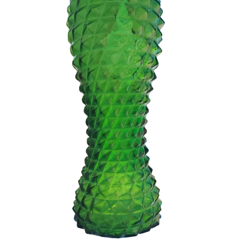Empoli Italian Vintage Green Diamond Point Glass Decanter Genie Bottle