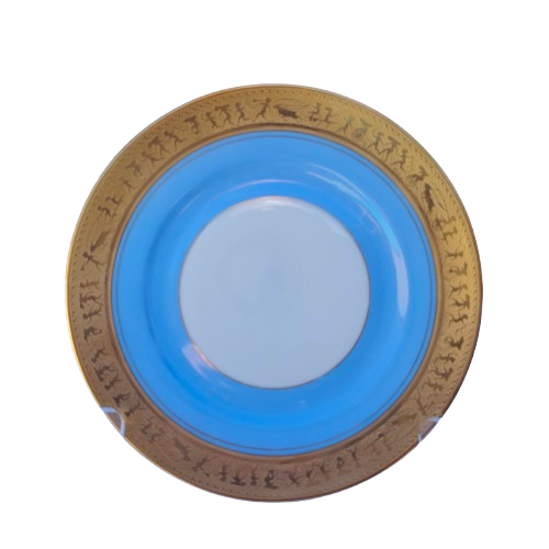 Beautiful Epiag Royal Czechoslovakia Blue and Gilt Rim Trio