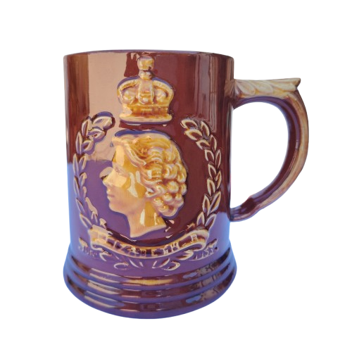 Vintage Dartmouth Pottery 1953 Queen Elizabeth Coronation Stoneware Tankard