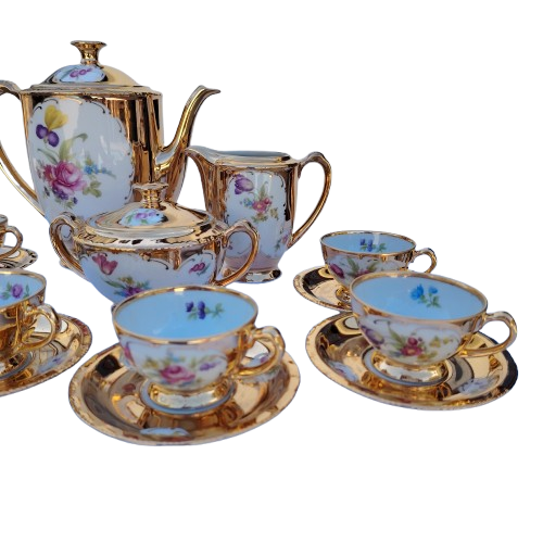 Schonwald Porcelain Factory Bavaria German Gold Tea Coffee Set
