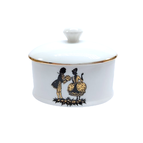 Marlborough Bone China Trinket Box Gold Trim