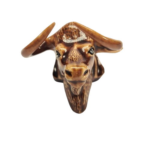 Lucia Brown Ceramic Bull Cow Head