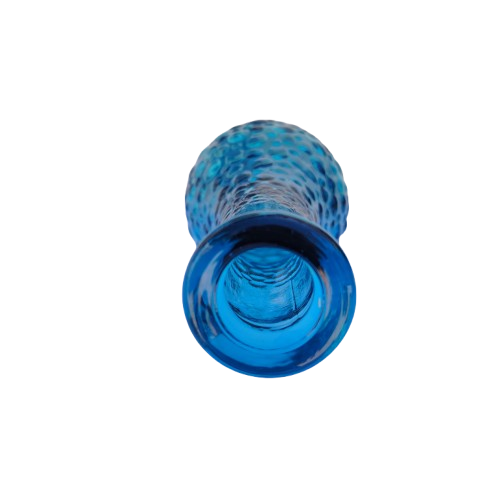 Empoli Italian Vintage Blue Hobnail Glass Decanter Genie Bottle