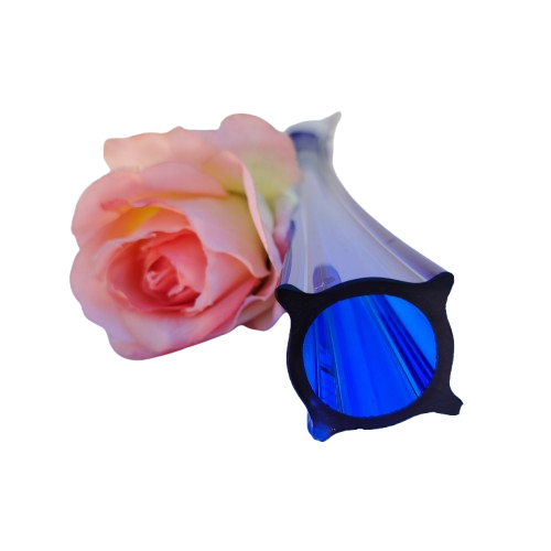 Murano Hand Blown Cobalt Blue Art Glass Tall Vase
