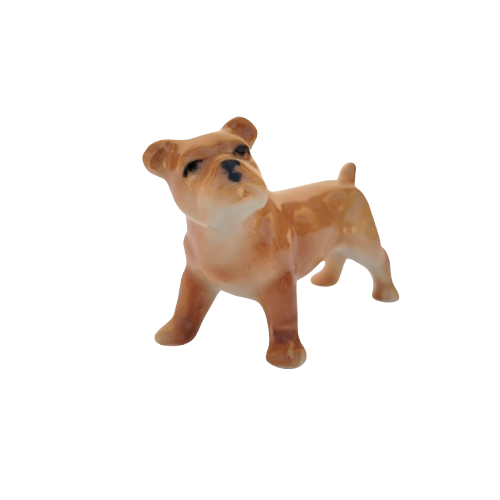 Sweet Porcelain Tan Dog Figurine