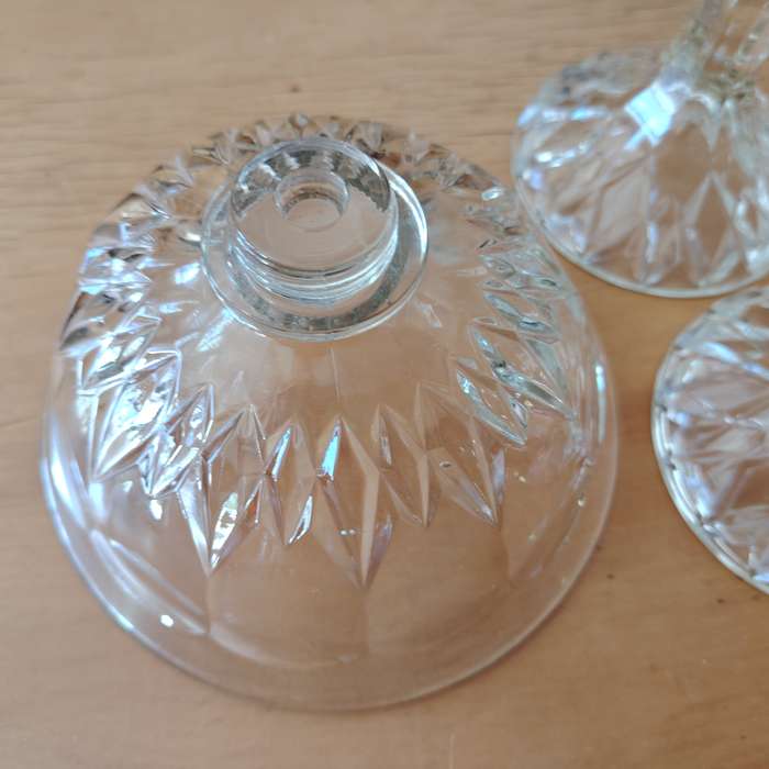 Vintage Clear Pressed Glass Footed Candy Dishes