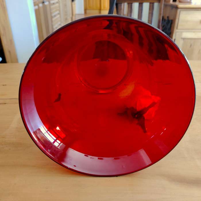 Large Deep Red Vintage Glass Vase