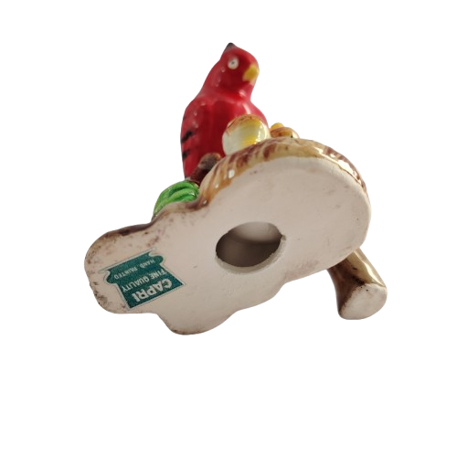Vintage Capri Porcelain Red Mother Bird Feeding Babies