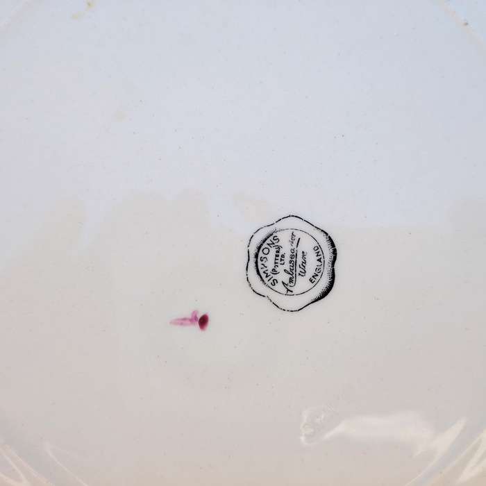 Simpson's Ambassador Ware Plate Rose Flora 22k Gold Filigree