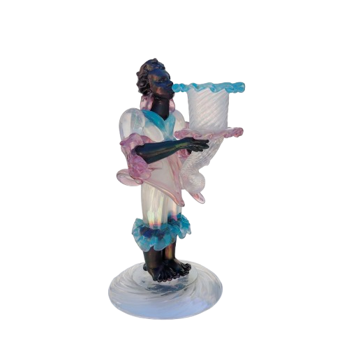 Murano Barovier Blackamoor figure Art Glass Candlestick